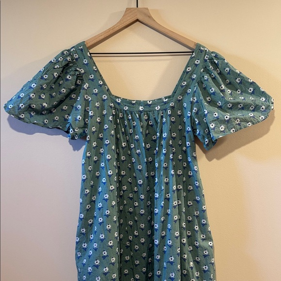 Ophelia & Indigo Floral Fifi‎ Dress Size Large Blue Green Floral - Picture 2 of 8